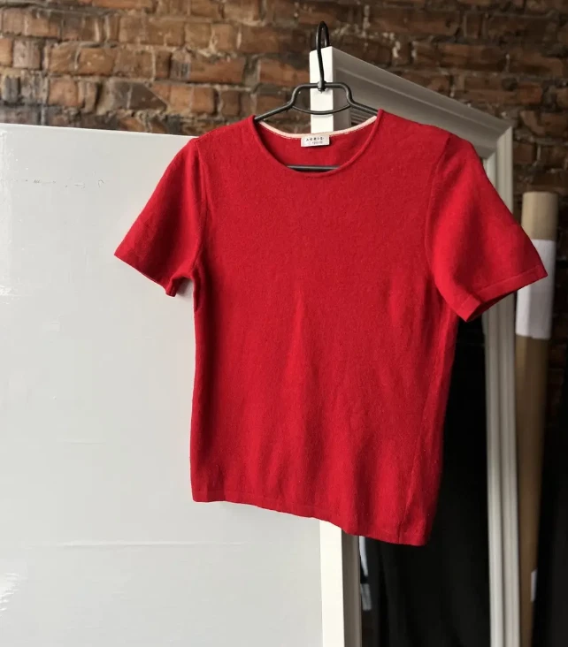 Camiseta/top rojo de lana y cachemir Akris Punto Foto 1 de 4