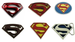6 Superman Belt Buckles Lot DC Comics Original Vintage Cosplay Halloween Costume - Picture 1 of 12