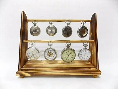 HANDMADE Supporto per orologi da tasca contiene 8 orologi porta orologi scrivania espositore orologio legno