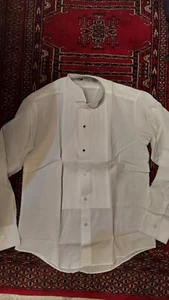 NIP Boys tuxedo Sz. 14 white Button Down Dress shirt Removable Black Buttons - Picture 1 of 11