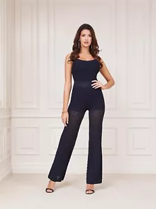 ๐ NWT Guess By Marciano Blue Multi Flor Jumpsuit Size XS ๐ - Picture 1 of 3