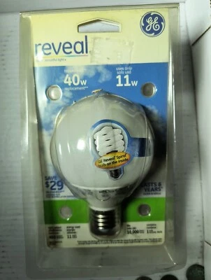 GE Reveal 61353 Spiral Technology 40W-11 W G25 Globe 2700K - Image 1 of 4
