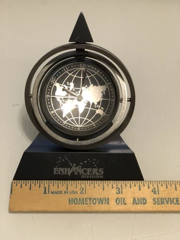 Unique Gyro Globe Sphere Desk Clock - Read Inside Cover