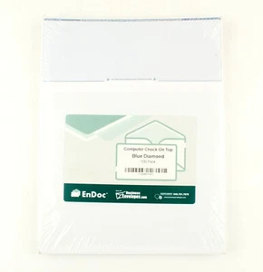 *EnDoc Computer Check Paper - 100 Pack - Check On Top Blue Diamond - Picture 1 of 1