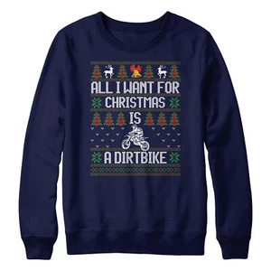 Christmas Dirt Bike Boys Sweater Sweatshirt Motocross Kids motorcycle motorcy... - Picture 1 of 12