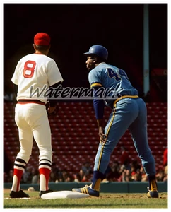 MLB Carl Yastrzemski Boston Red Sox Hank Aaron Atlanta Braves Color 8 X 10 Photo - Picture 1 of 1