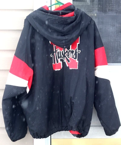 Vintage 80s 90s NEBRASKA CORNHUSKERS huskers PUFFY PULLOVER JACKET 3XL Butwin Cover