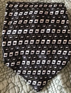 Bergamo New York 90s Tie 58” Silk Handmade Micro Geometric Metallic Hues EUC - Picture 1 of 5