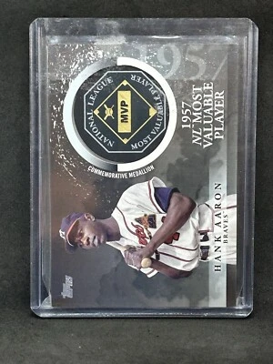 2023 Topps Update HANK AARON MVP Medallion Relic - 1957 NL MVP #MVP-HA B6 - Image 1 of 2