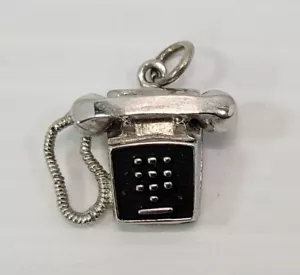 *B) Vintage Miniature Push Button Phone Pendant Charm Jewelry - Picture 1 of 9