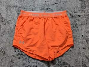 Under Armour Run Shorts Women's Size Small Orange W Pockets - Imagen 1 de 9