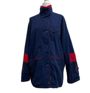 Chaqueta ABII American Bazaar Azul Abotonada Remo Náutico Estilo Preppy Talla L - Imagen 1 de 12