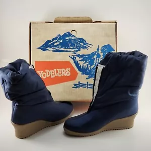 Botas Yodelers De Colección Zapato Azul Marino Puff W1234 Talla 91⁄2 B Mujer Cremallera Frontal Piel Sin Usar y en Caja - Imagen 1 de 5