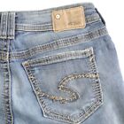 Silver Aiko Super Stretch Medium Wash Flare Denim Jeans Women 28 Hemmed 28x28