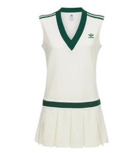 Striped Pleated Recycled Piqué Tennis Dress XS NWT - Picture 1 of 5