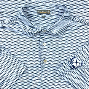 Camisa Polo Peter Millar Hombres XL Blanca Azul Verano Comodidad Corona Bombillas Golf - Imagen 1 de 9