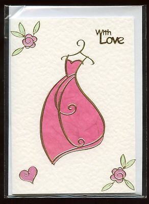 A Generic Handmade Greetings Card WITH LOVE BNIP Pretty 'dress' Design  • 0.57€
