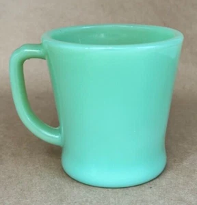 Vintage Fire King Jadeit Grün D-Griff Ofengeschirr Glas Kaffeetasse = - Bild 1 von 7