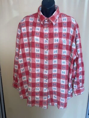 Jeans Venezia Vintage Años 80 90 Franela Rojo Blanco Largo Abotonado 18/20 Cottagecore Foto 1 de 4