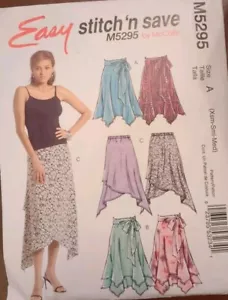 McCalls 5295 Stitch N Save Elastic Waist Skirts With Sash Sizes A XS S M Uncut - Picture 1 of 4