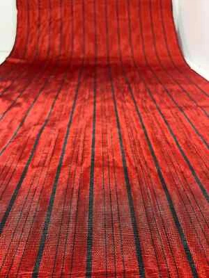 Moire Red Silk Fabric, Silk Dupioni Fabric, Silk Shantung By 2 Meters. - Image 1 of 4