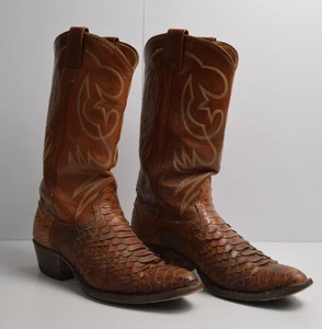 Stivali da cowboy vintage Nacona pelle di serpente 9053 sud-ovest taglia 9 1/2 B pelle - Foto 1 di 22