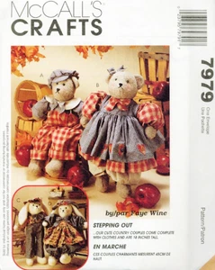 1995 Plush Bears Rabbits Dolls Faye Wine Sewing Pattern McCall's 7979 OOP - Picture 1 of 2