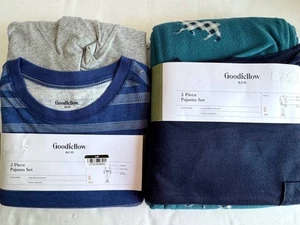 LOT 2 Pairs Men's NEW Pajamas PJs Sleepwear Goodfellow & Co. Cotton & Fleece - Picture 1 of 7