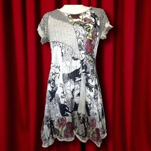 De Colección Fleur De Lis Mujer Talla M Mixto Floral Abstracto Vestido Encaje Malla Túnica - Imagen 1 de 9