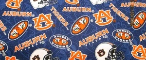 AUBURN fabric TIGERS NEW 2 yds cotton - Picture 1 of 1