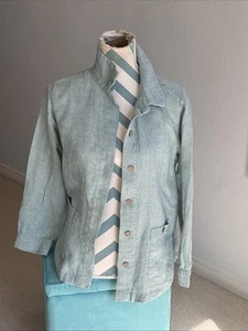 Sigrid Olsen Damen Sakko 100% Leinen braun Taschen Knopfleiste leicht Gr. S - Bild 1 von 8