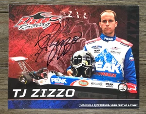 TJ ZIZZO signierte 8,5x11 Fotokarte Peak Frostschutz Autorennen Foto NHRA - Bild 1 von 2