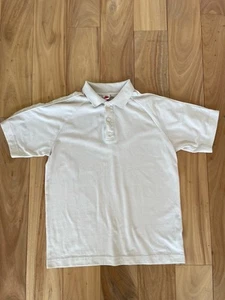 vintage y2k kappa polo k-dry short sleeve taped logo Medium Mens White Cream - Picture 1 of 6