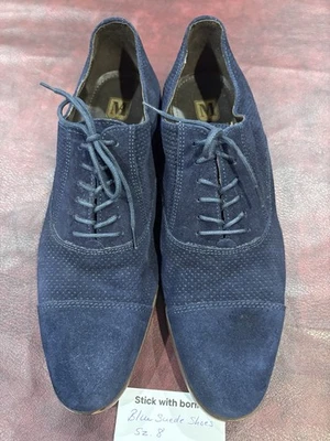 Zapatos de vestir para hombre Bruno Magli azul sueco estilo Oxford talla 8 Foto 1 de 4