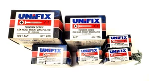 Unifix screw, twin qwik Csk, BZP- various sizes - Picture 1 of 6