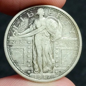 1917-D Standing Liberty 25c Silver Quarter (Type-1) Choice VF - Picture 1 of 2