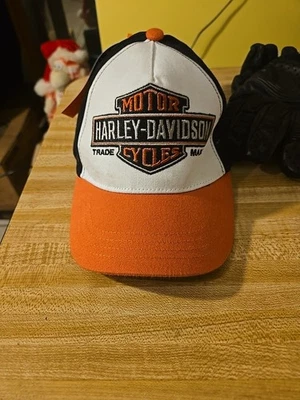 Harley Davidson Motocicleta Bar & Sheild Niños Juventud Sombrero Bordado 2t-4t Nuevo con Etiquetas Foto 1 de 4