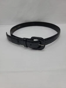 Womens Vintage Lejon Alligator Grain Steerhide Black Belt Size S Made In U.S.A - Picture 1 of 5