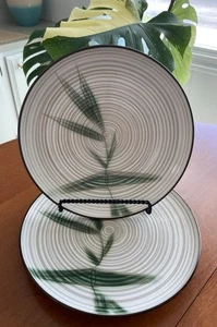 (2) Showa Kasuga Japan  Stoneware Bamboo 10” Dinner Plate Qty 2 - Picture 1 of 10