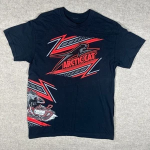 T-shirt motoslitta gatto artico nero rosso maglietta grafica uomo media stile vintage - Foto 1 di 10
