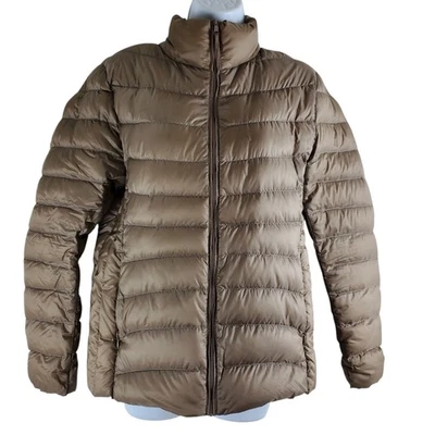 Chaqueta acolchada UNIQLO para mujer ultra ligera beige topo talla grande calce ajustado Foto 1 de 4