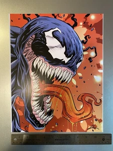 RETRATO IMPRESIÓN COLOR VENOM, SPIDER-MAN’S FOE, 11 X 14 FIRMADO POR JIM O’RILEY - Imagen 1 de 4