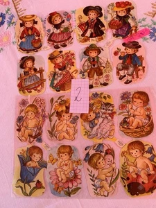 # GLANZBILDER # Krüger, 2 Bögen, 8 Kinder -Bilder / Trachten und Babys - Bild 1 von 2