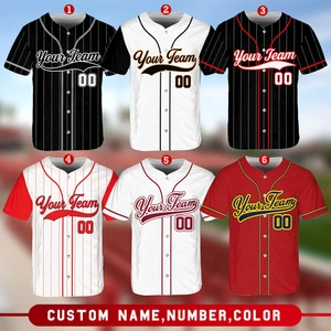 Baseball Trikot personalisiert Team Logo Name Nummer für Erwachsene Kinder Jugend Fans - Bild 1 von 2
