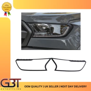 SE ADAPTA A FORD RANGER T6 T7 RAPTOR 2016 EN ADELANTE CUBIERTA DE LUZ DELANTERA MOLDURAS NEGRO MATE - Imagen 1 de 8