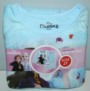 DISNEY FROZEN 2 FLANNEL PAJAMA SET 2PC BLUE SZ 2T GIRLS PJ - Picture 1 of 2