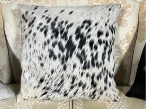 NEW COWHIDE LEATHER CUSHION COVER RUG NATURAL COW HIDE HAIR ON PILLOW COVER - Picture 1 of 18
