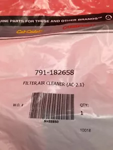 Troy Bilt Air Cleaner Filter 791-182658 TB144 21AT144R766 Tiller - Picture 1 of 3