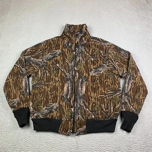 Vintage Mossy Oak Jacket Mens L Treestand Arctic Fleece USA Made 80's Full Zip - Picture 1 of 8