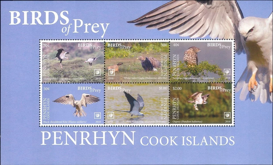 Penrhyn 2018 Birds of Prey/Raptors/Eagles/Osprey/Nature/Wildlife 6v sht (s5346h) - Image 1 of 1